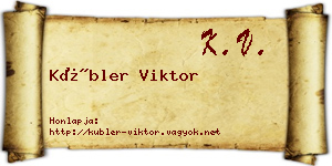 Kübler Viktor névjegykártya
