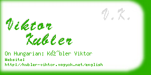 viktor kubler business card